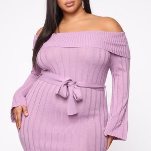 Fashion nova hold you down lavender sweater dress